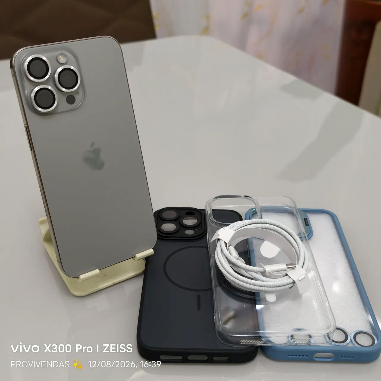 IPHONE 15 PRO MAX 256GB E-SIM SEM DETALHES CARREGADOR E CASES DE BRINDE ACT OLX PAY PROVI. - Foto 5