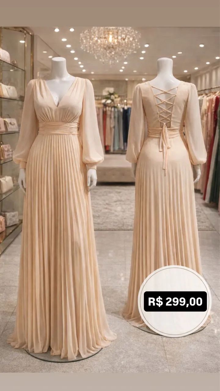 Vestido de festa rosa seco