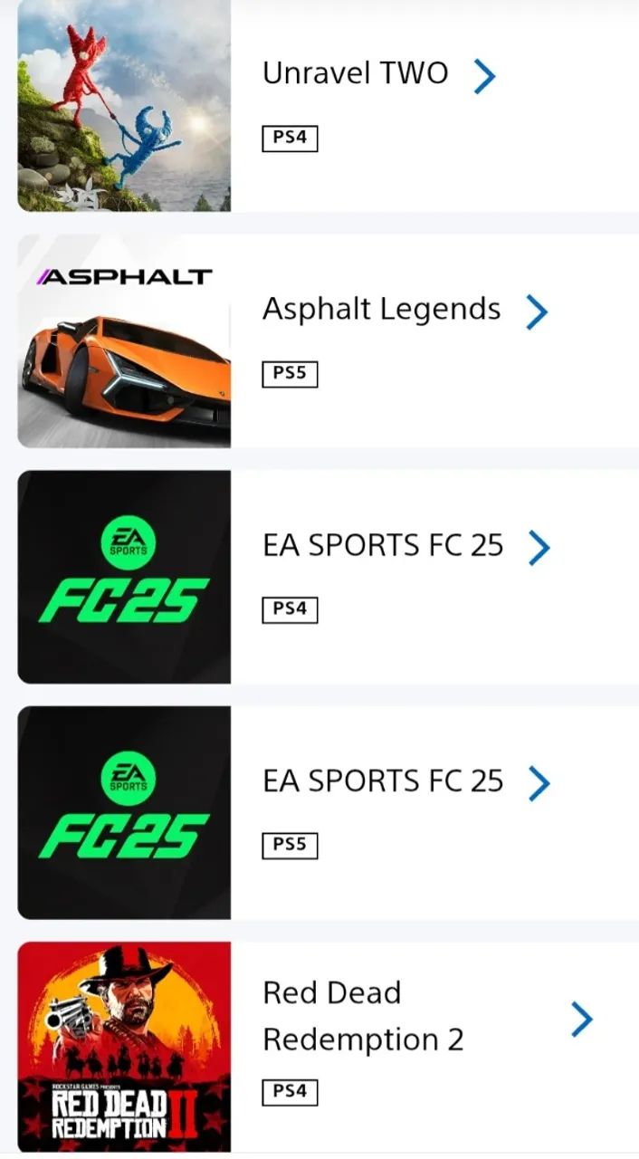 Conta de ps5