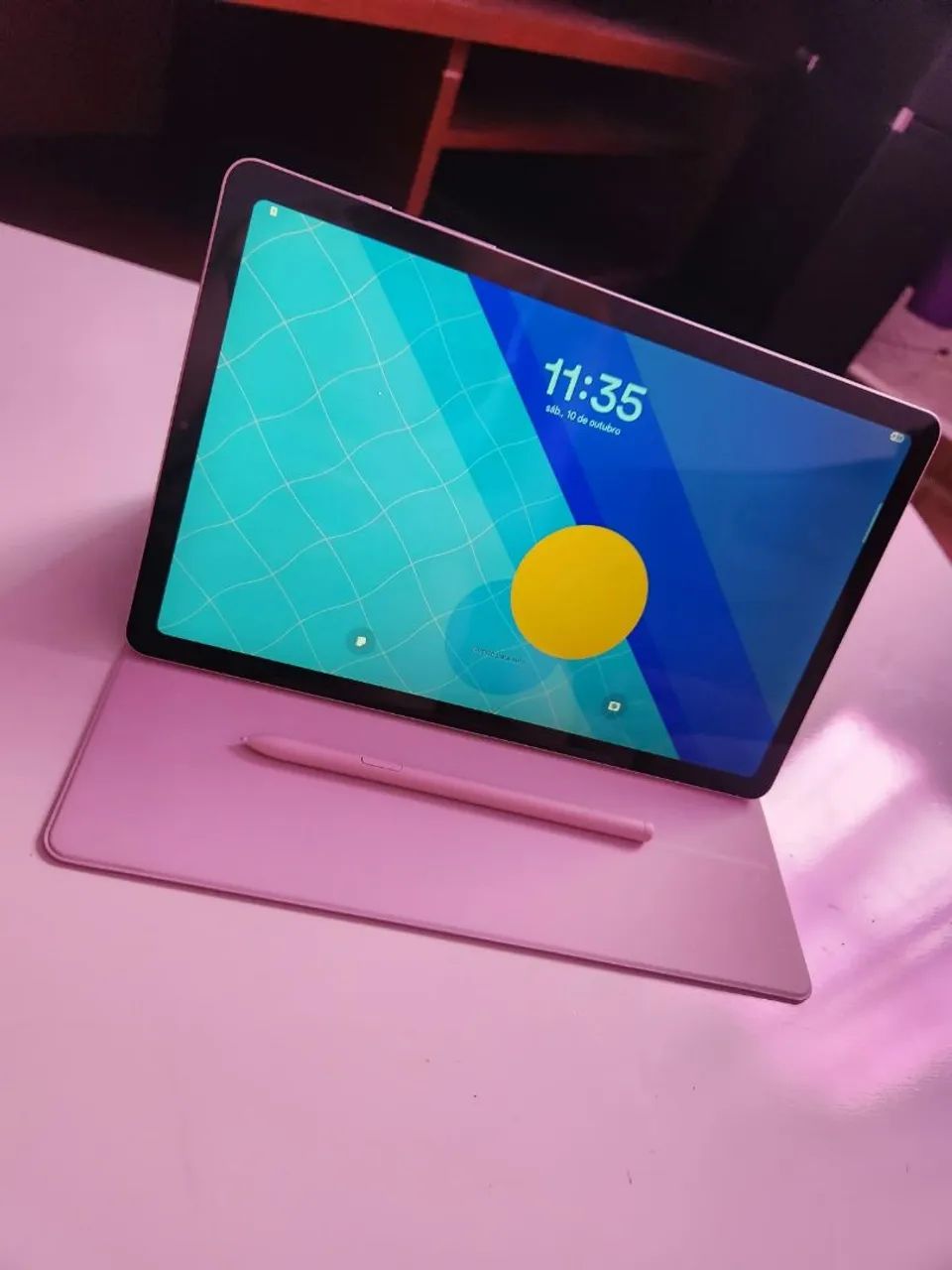 Tablet Samsung Galaxy Tab Rosa com Capa e S Pen - Foto 4