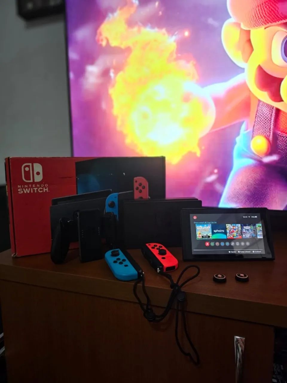 Switch V2 Desbloqueado SEMINOVO + SD 128 GB + Caixa + Película + Brinde + Suporte Online - Foto 4