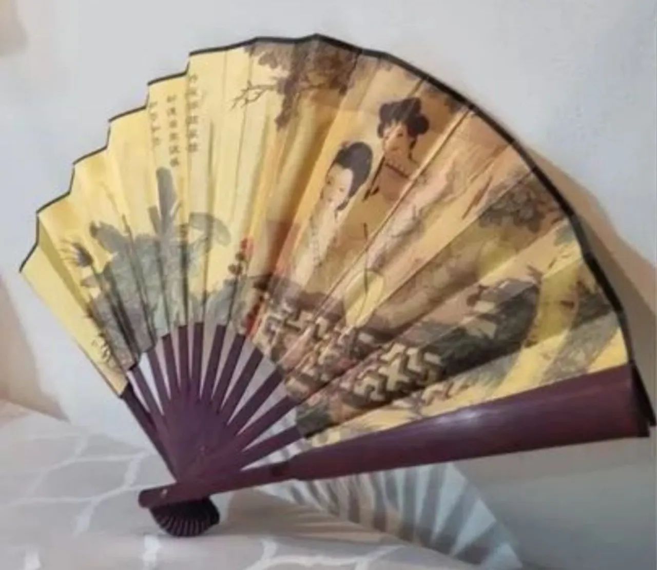 Leque japonês antigo de época. - Foto 3