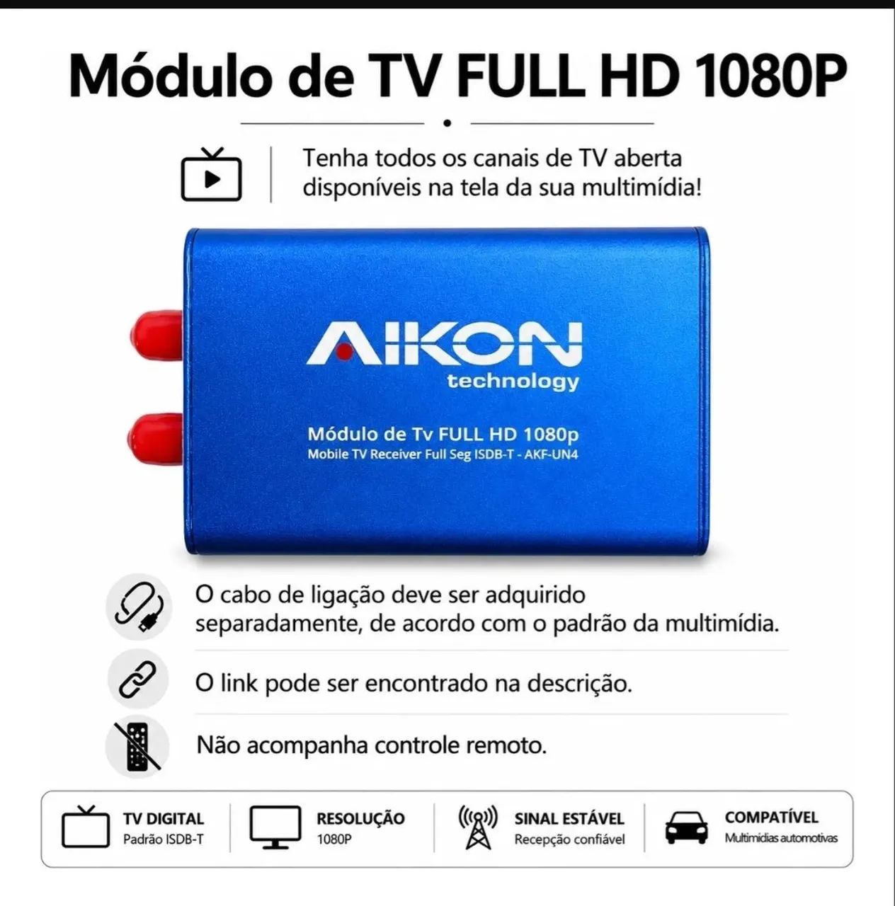 Receptor universal de TV digital para multimídia Android 