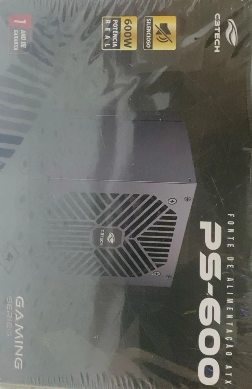 Fonte Gamer C3Tech PS-600 600W ATX Real - Nova e Lacrada na Caixa - Foto 4