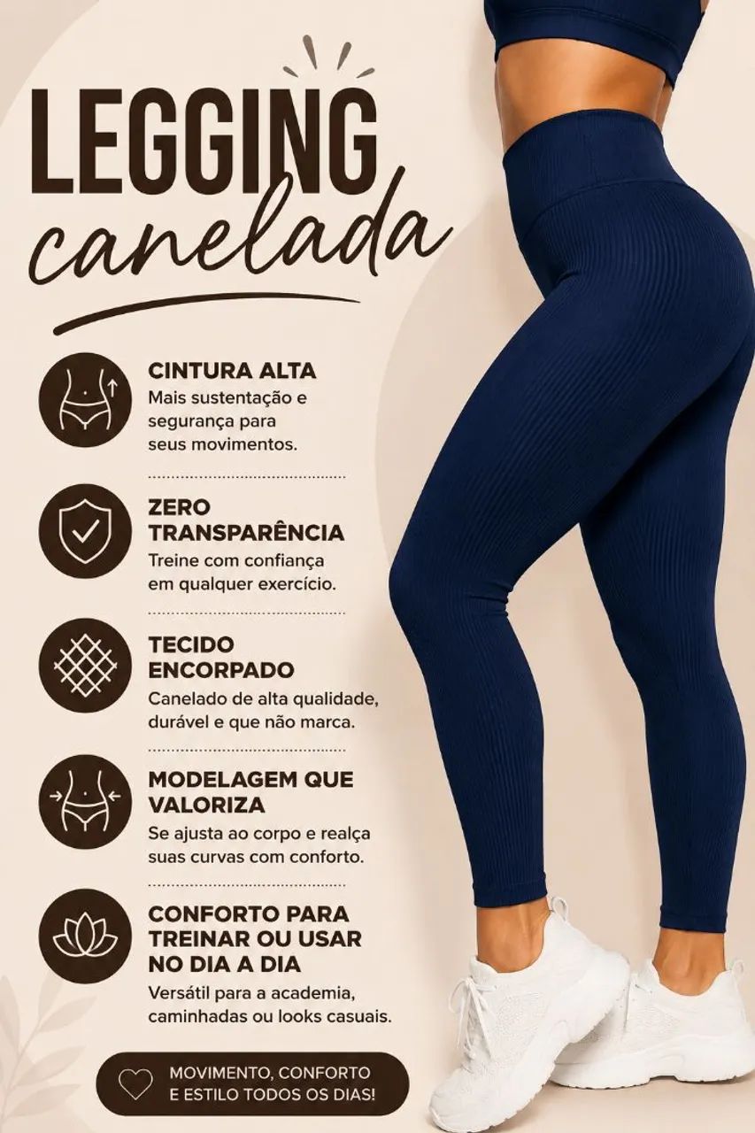 Legging Canelada Poliamida Premium