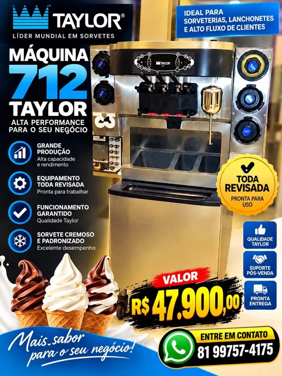 Máquina sorvete Taylor 