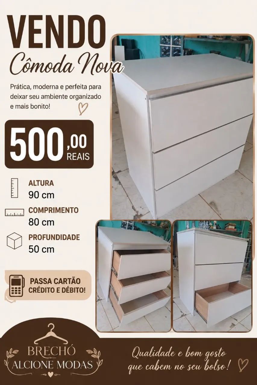 Cômoda em mdf nova