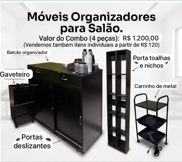 Combo de Móveis Organizadores para Salão