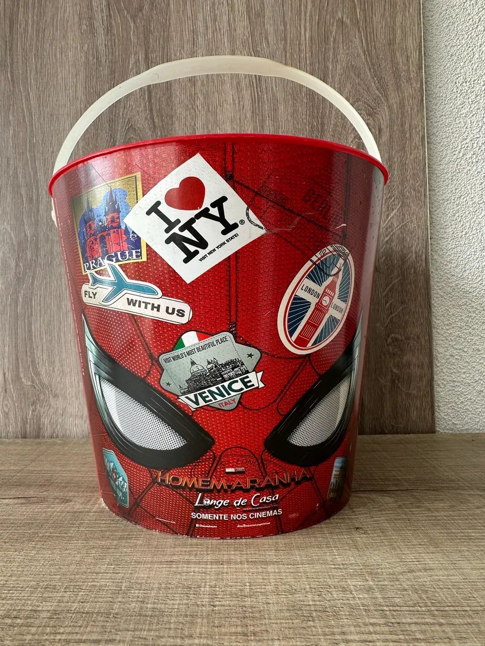 Balde Colecionável raro Spider-Man Cinemark Far From Home M&Ms Campinas-sp