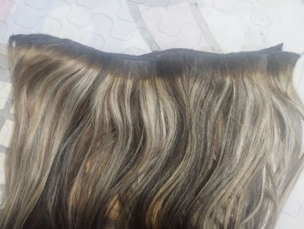 Mega Hair humano loiro com mechas - Foto 2
