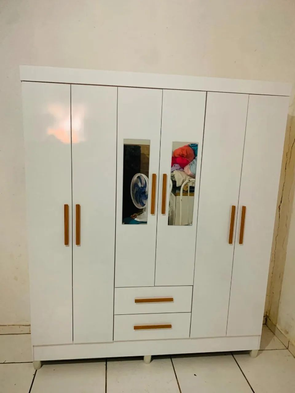 Guarda Roupa Com Espelho Novo + Entrega Grátis 