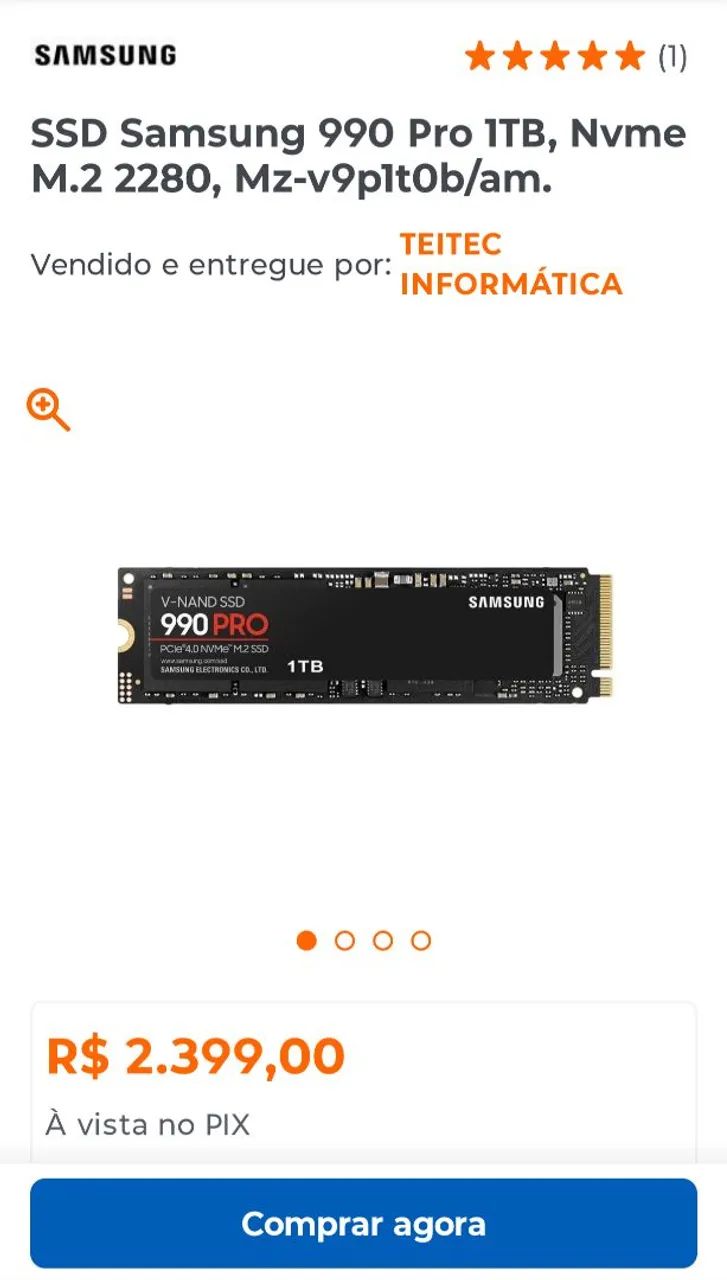 SSD nvme 980 EVO 1T - Foto 2