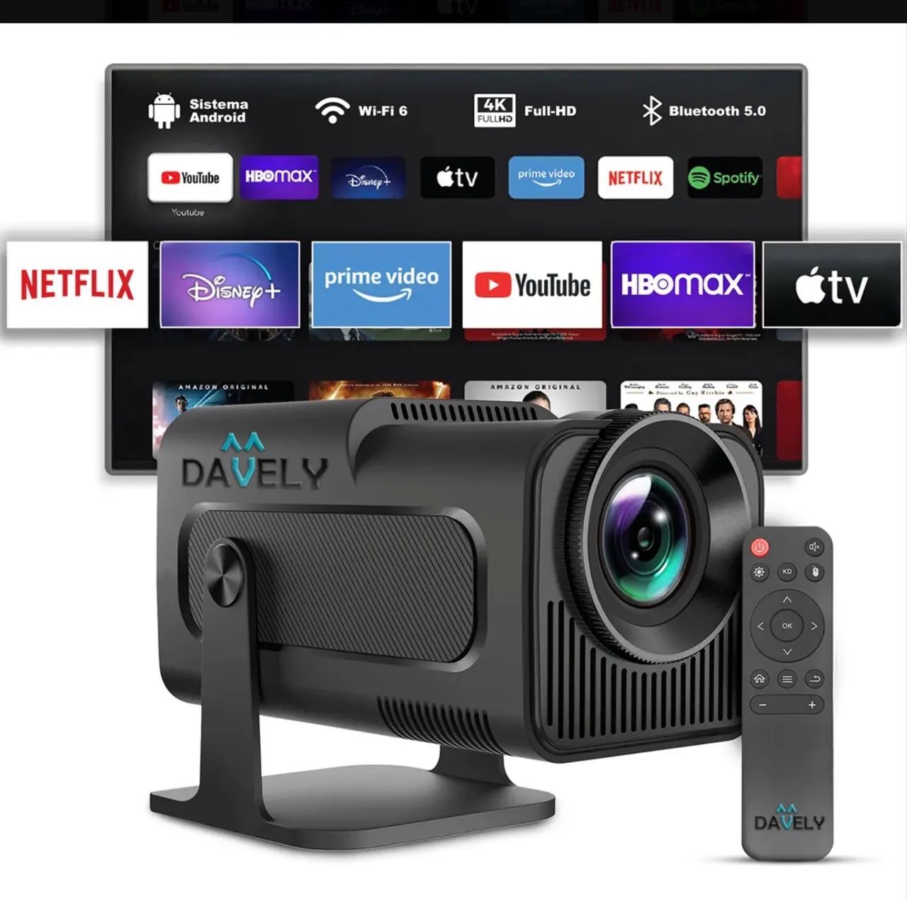 PROJETOR hy320 mini 4K full HD - Foto 4