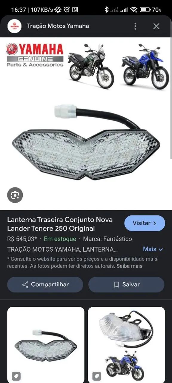 LANTERNA TRASEIRA LANDER - Peças para motos - Samambaia Norte