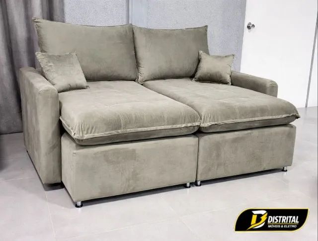 Sofá Cama Xangai Molas Ensacadas D26 180m Novo