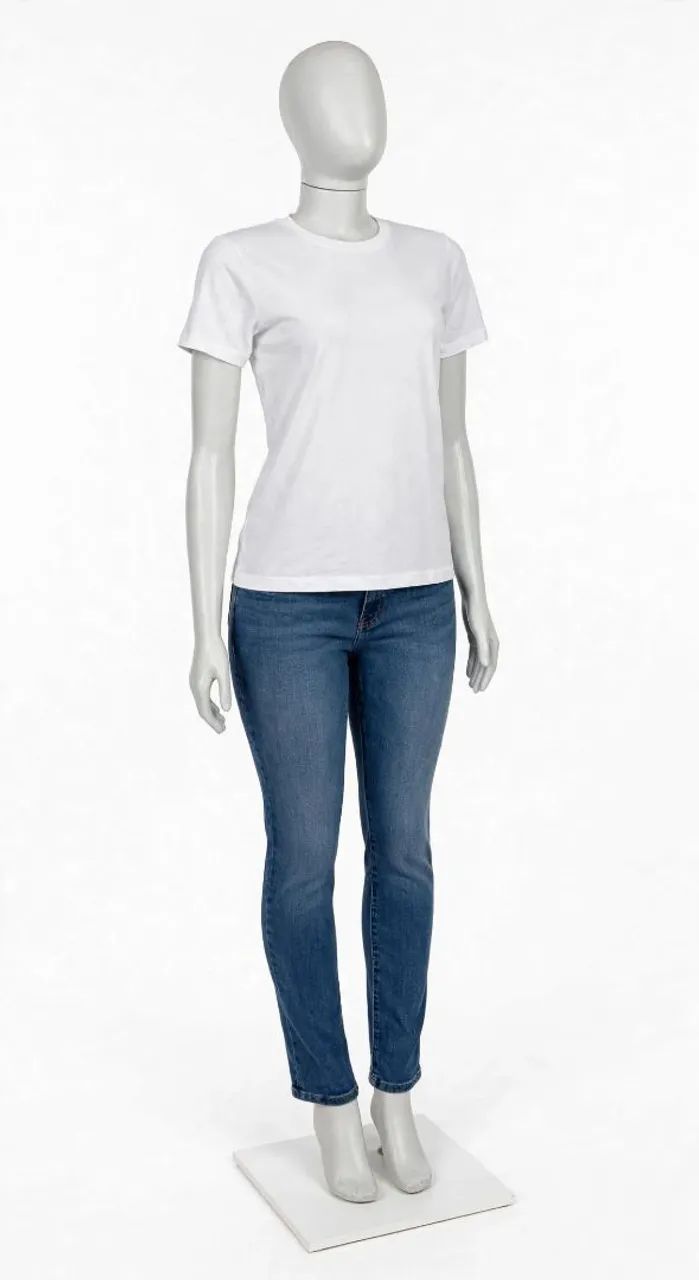 Manequim Feminino Seminovo Com Base - Branco Brilho