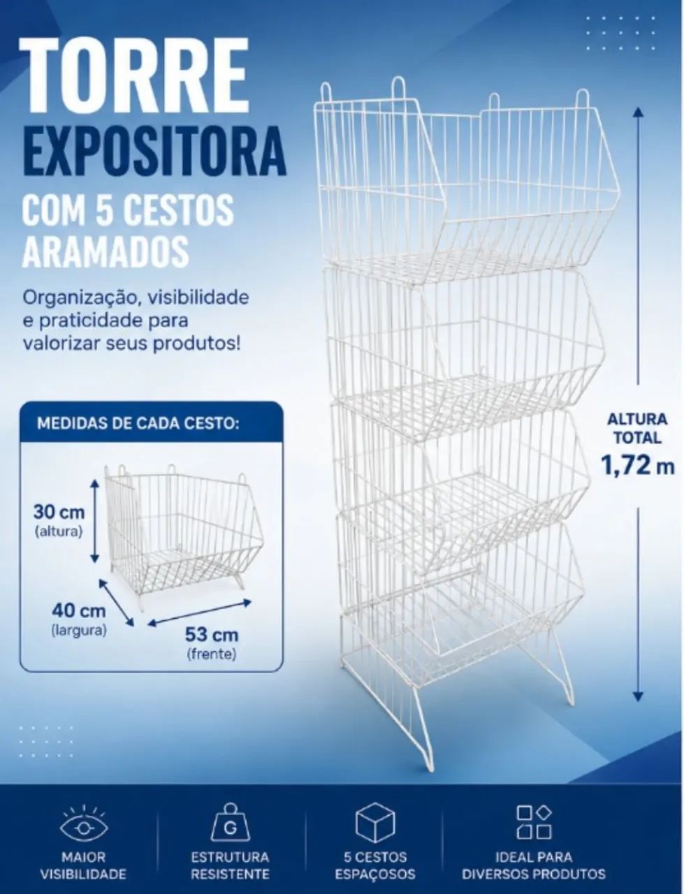 Cesto Expositor GRANDE Aramados P/ Lojas - Foto 4