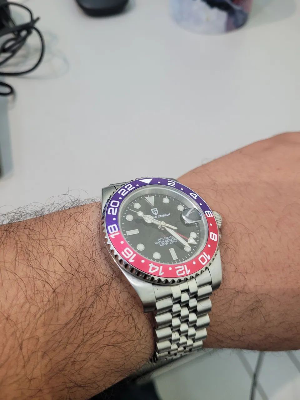 Relógio Pagani Design GMT Pepsi Automático 