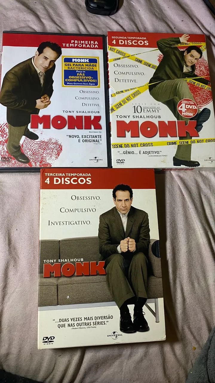 DVDs MONK - série - primeira segunda e terceira temporada 