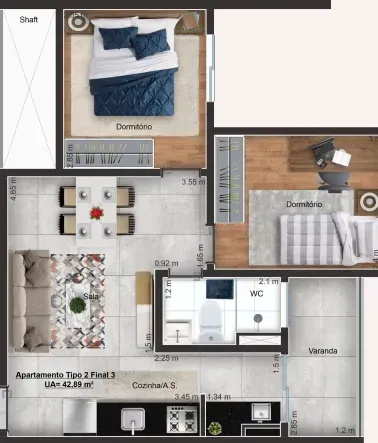 PLANTA 42m²