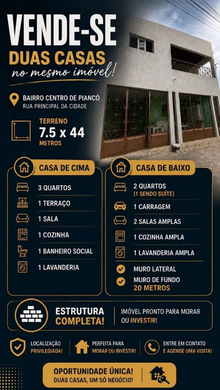 Casa com  Primeiro andar no Centro de Piancó  - Foto 2