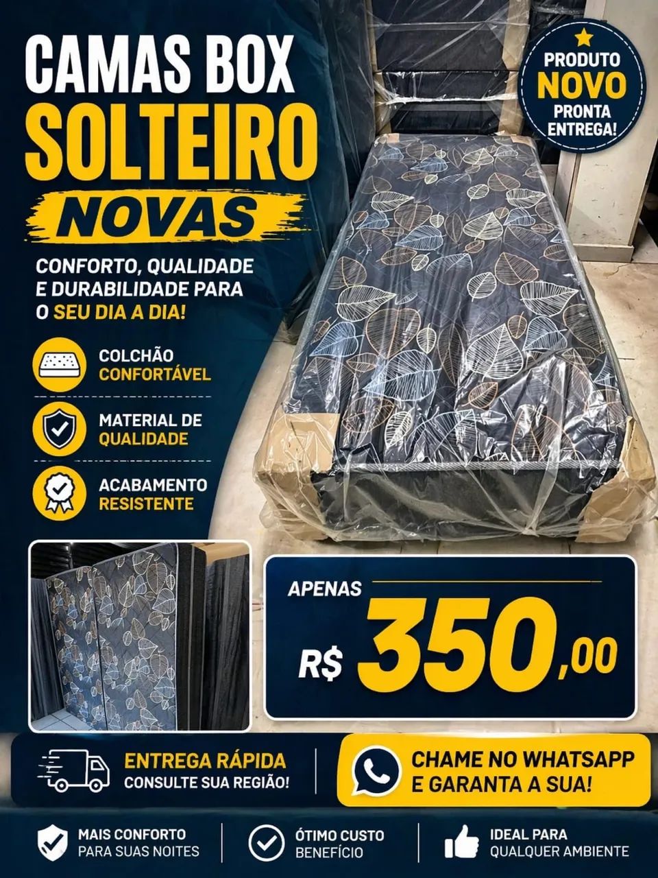 CAMAS BOX SOLTEIRO 