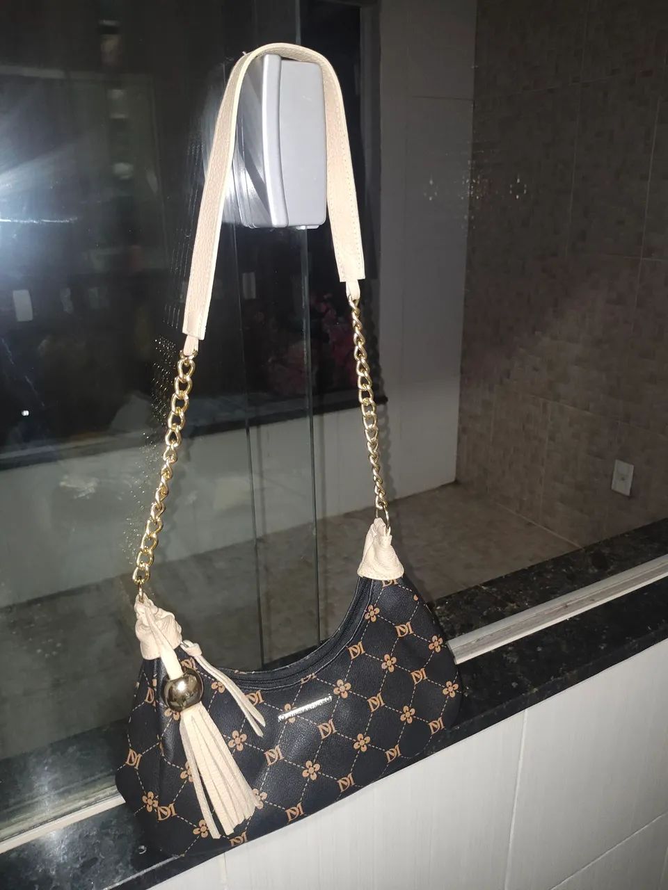 Bolsa Di Marlys marrom couro legítimo