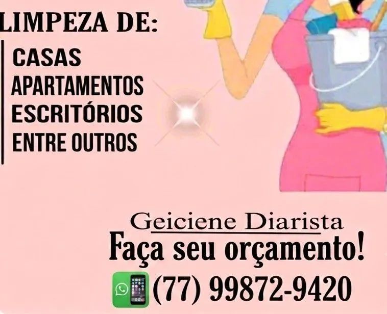Faço diárias em apartamentos e casas ...