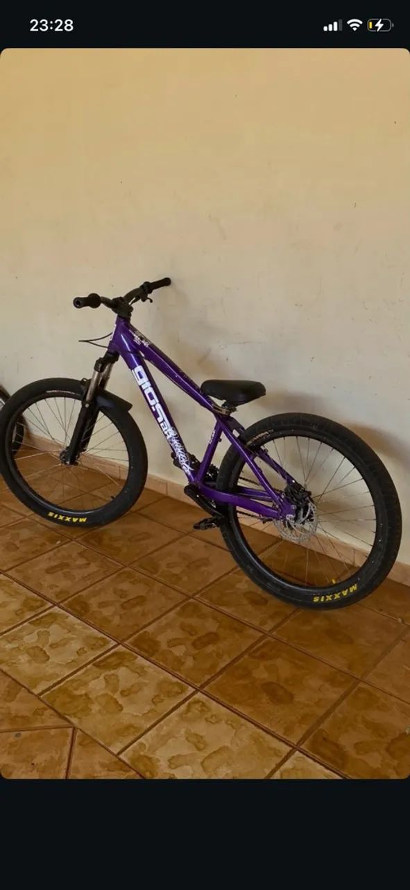 Bicicleta GIOS 4TRIX roxa e branca - Foto 3