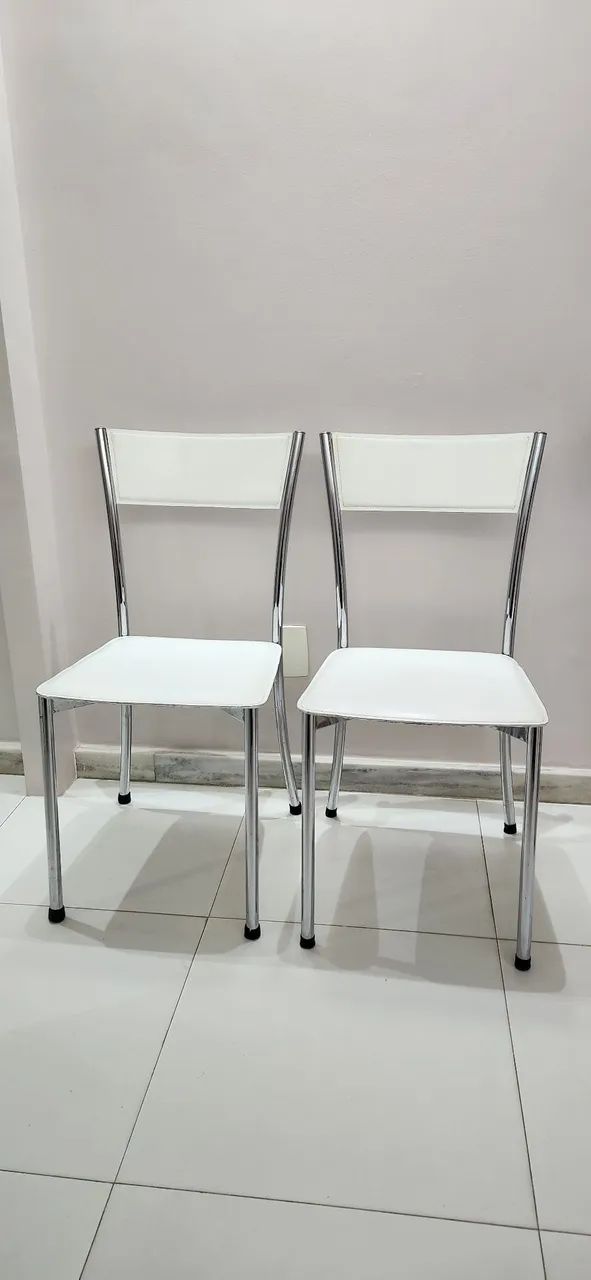 Kit cadeira de 02 em Inox e  couro - Foto 5