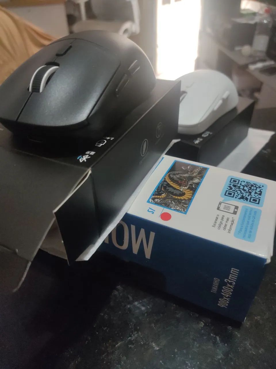 combo mouse sem fio E mouse pad grande - Foto 3