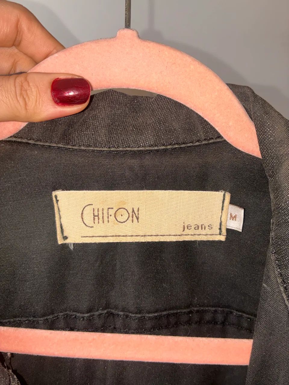 Casaco Chifon jeans preto  - Foto 2