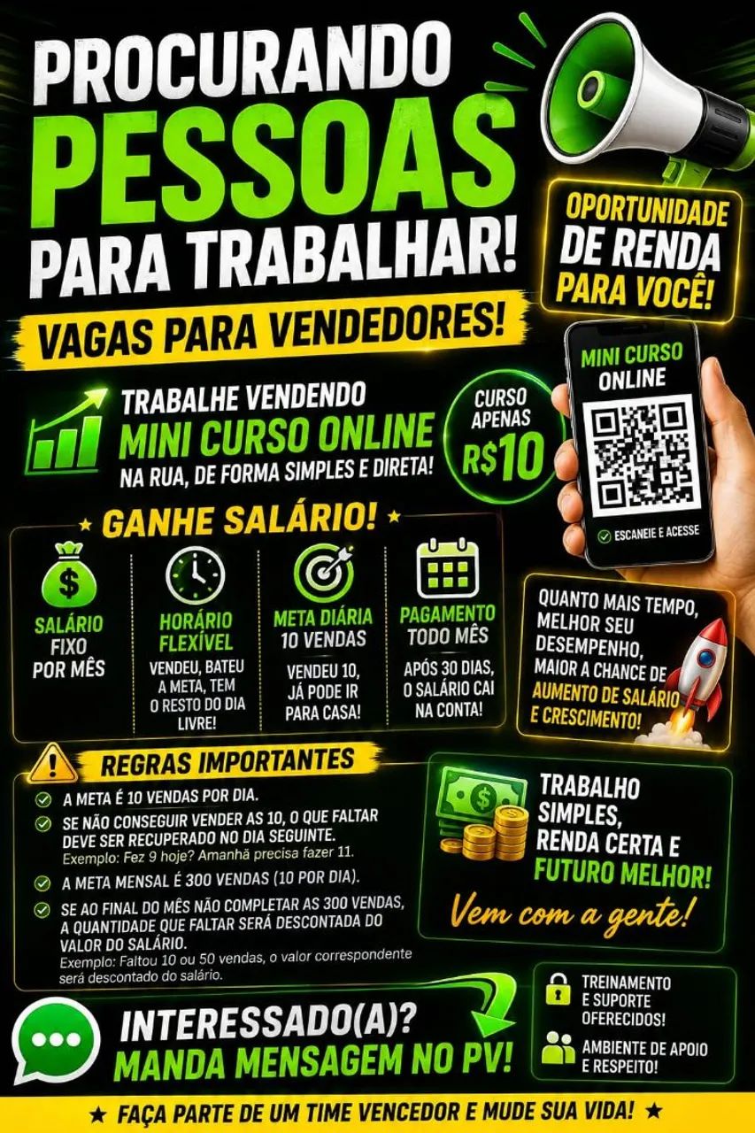 vaga de vendedor 