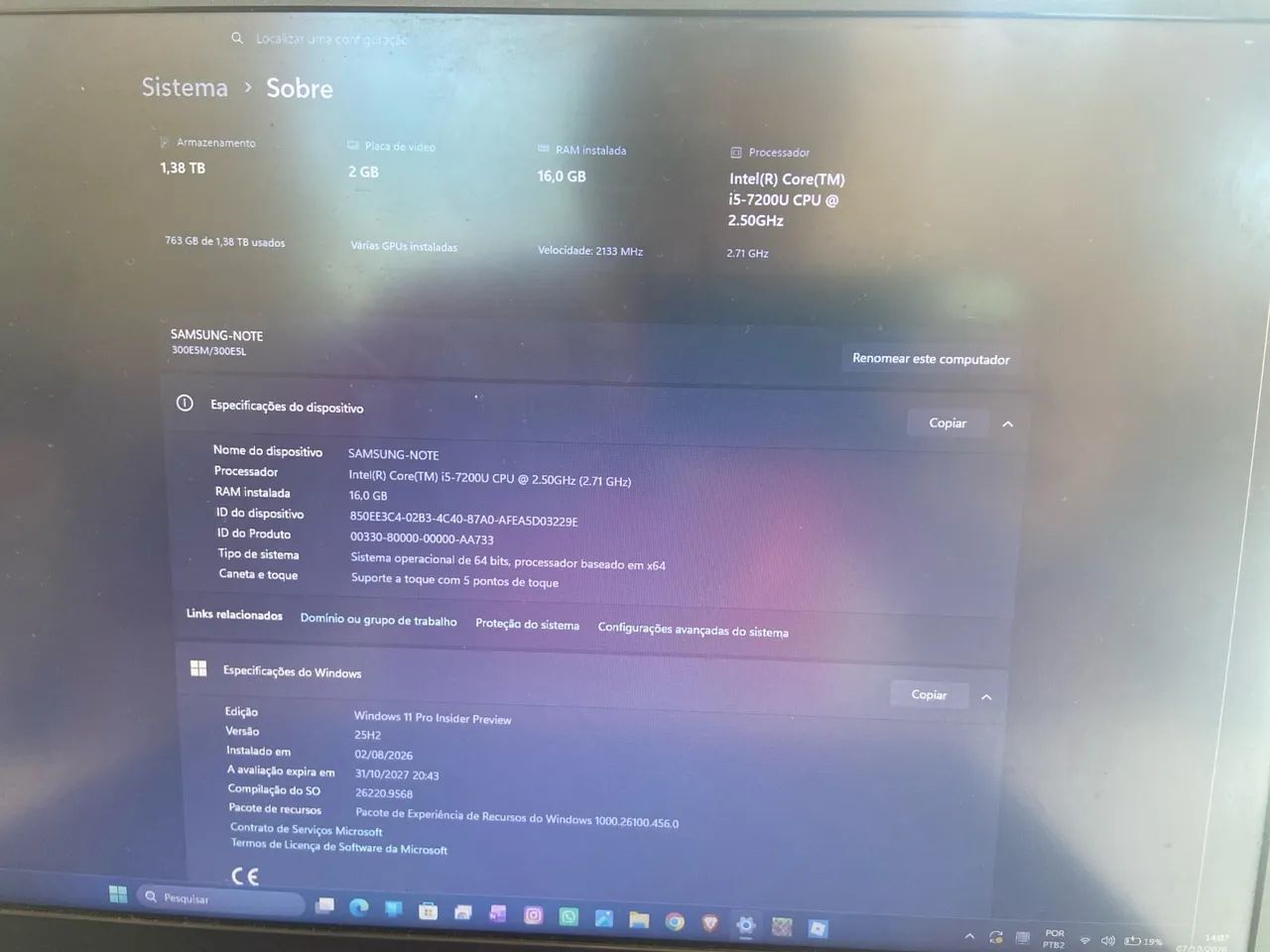 Notebook Samsung i5 16gb DDR4 NVMe 512 - Foto 3