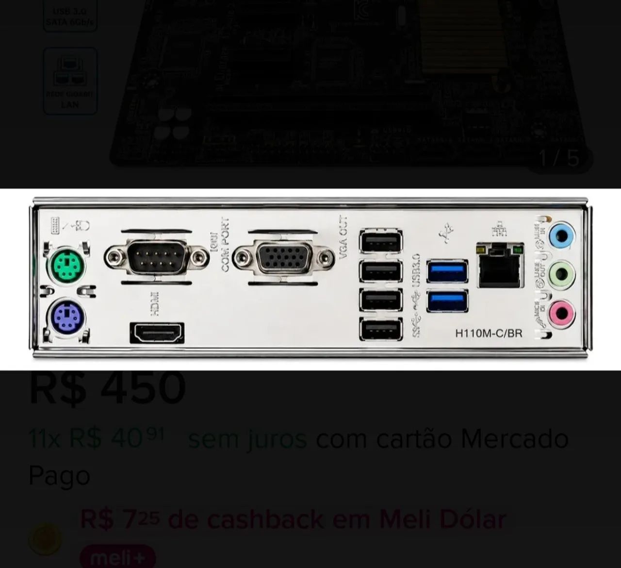 Kit Placa-mãe Asus H110M-C/BR + CPU Intel Core i3-7100 - Foto 5