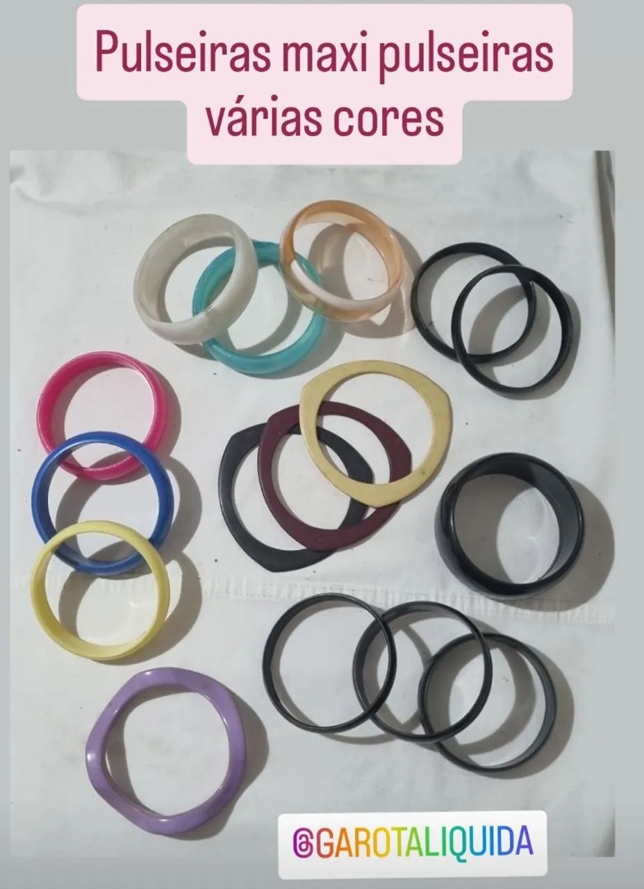 Pulseiras maxi pulseiras acrílico vintage
