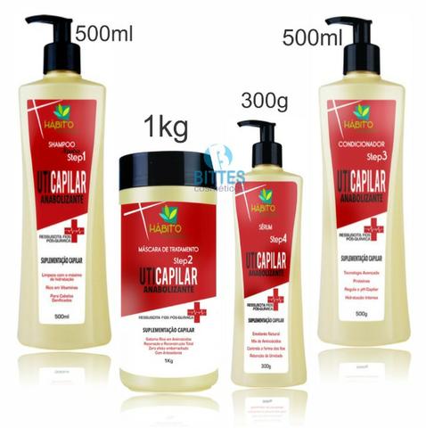 Hábito Cosméticos Kit Anabolizante Capilar U.T.I Hidratação Reconstrução Cauterização - Foto 2