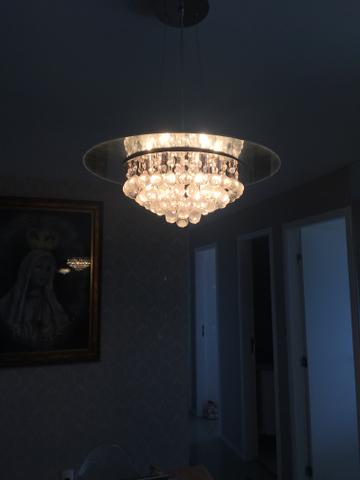 Lustre fixo de cristal verdadeiro e espelho - Foto 3