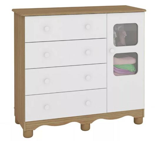 Frete Grátis* Cômoda Infantil 4 Gavetas 1 Porta - Uli Master *NOVO - Foto 2