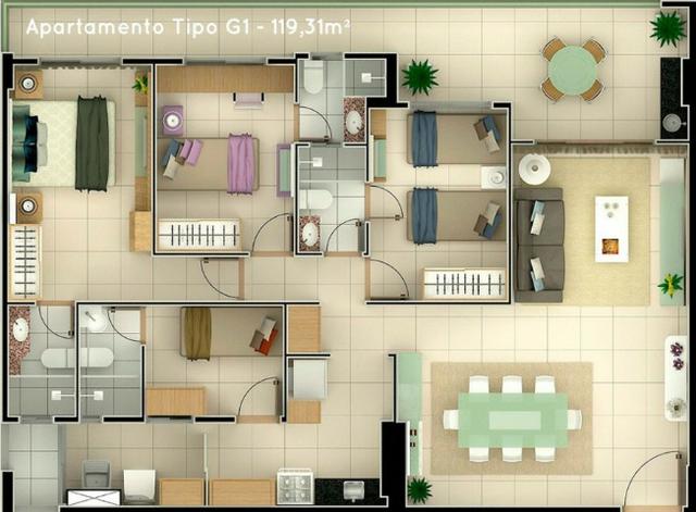 (ELI) Promoção no Papicu - Apartamento de 119,31m²- 3 Suites - 2 Vagas - Lazer Completo