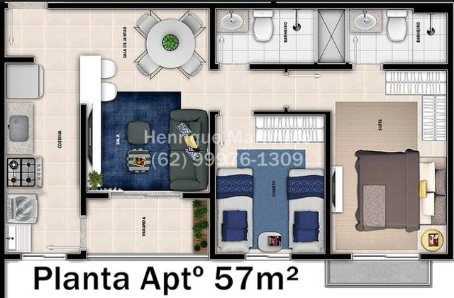 Apartamento Ecovitta 57m² - 2 Qt - Foto 17