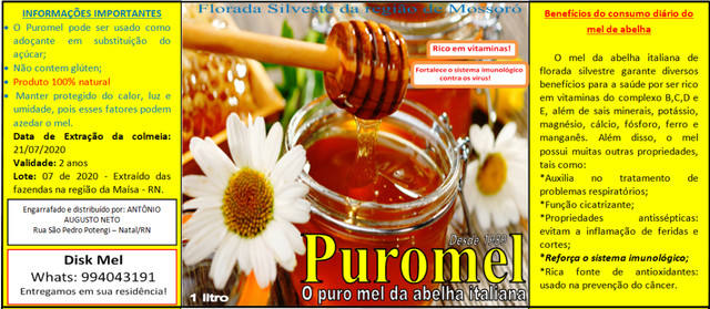 Puromel- O puro mel da abelha italiana de florada silvestre
