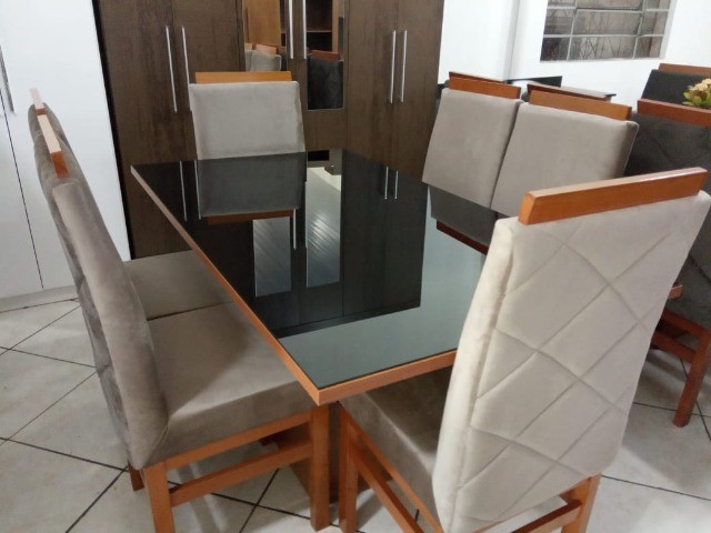 Mesa de vidro com 6 cadeiras - Foto 2