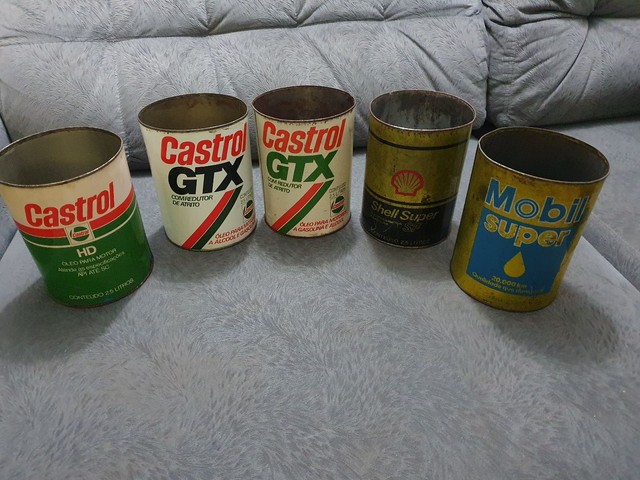 Antiguidade latas oleos antigas enfeites decoracao - Foto 2