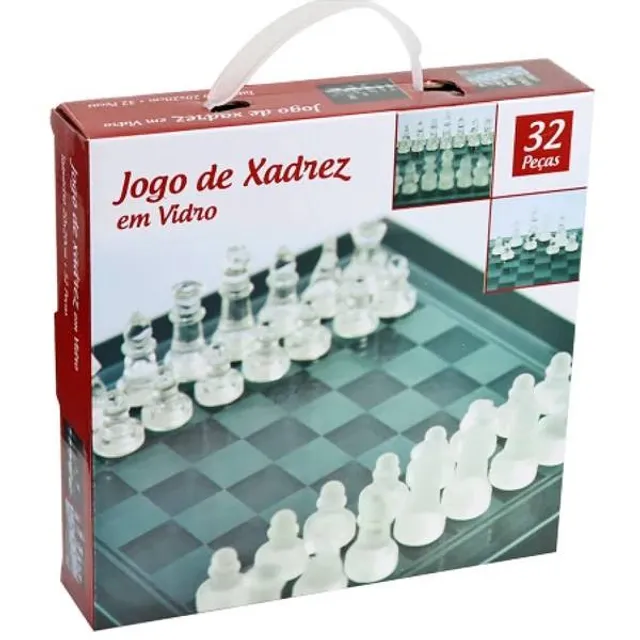 Jogo de xadrez De Vidro 20 x 20 Cm