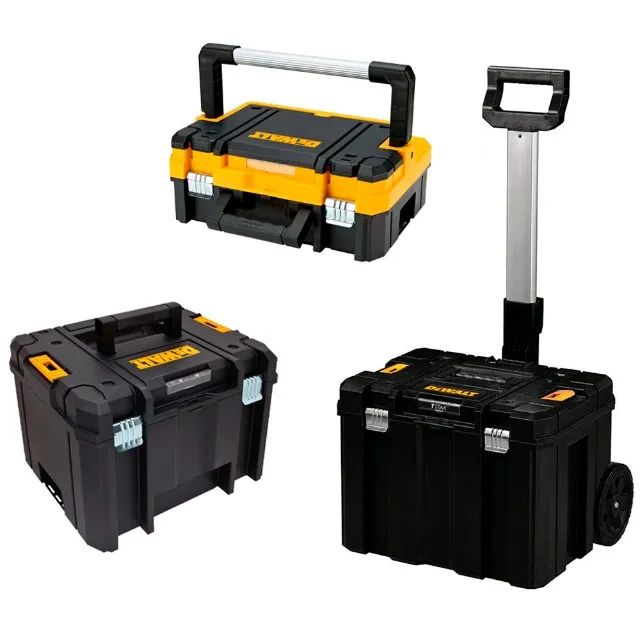 Kit Carrinho Profundo com Rodas + 2 Caixas Organizadoras de Ferramentas Tstak DeWalt