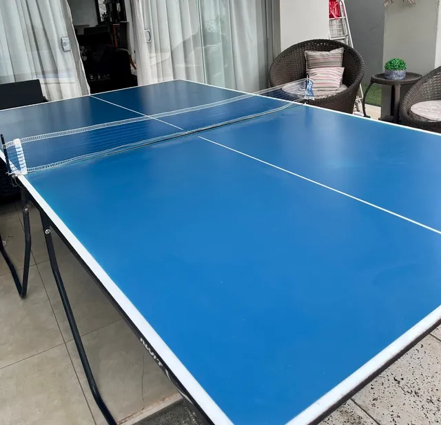 Mesa de Ping-Pong Dobrável Klopf, Com Rodas, MDF 18mm, Azul - 1084