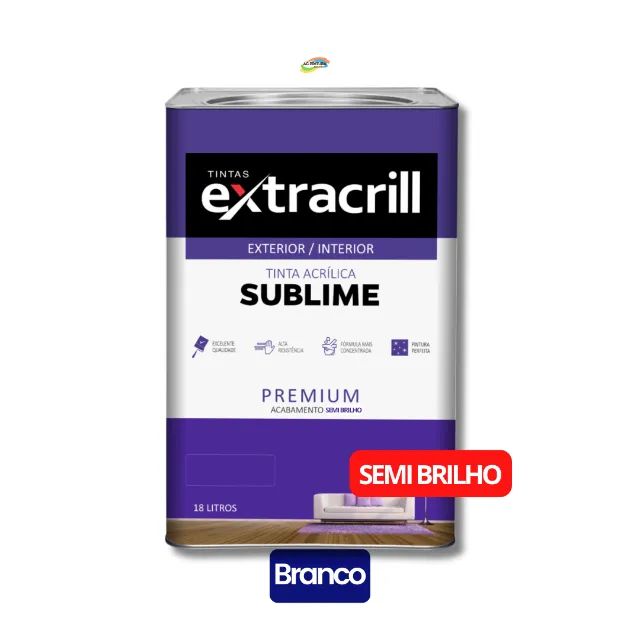 Tinta Acrilica Semi Brilho / Acetinado Extracrill 18L Premium Lavável - Foto 3