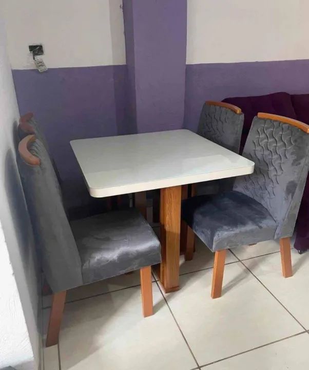 mesa de jantar 4 cadeira alice 