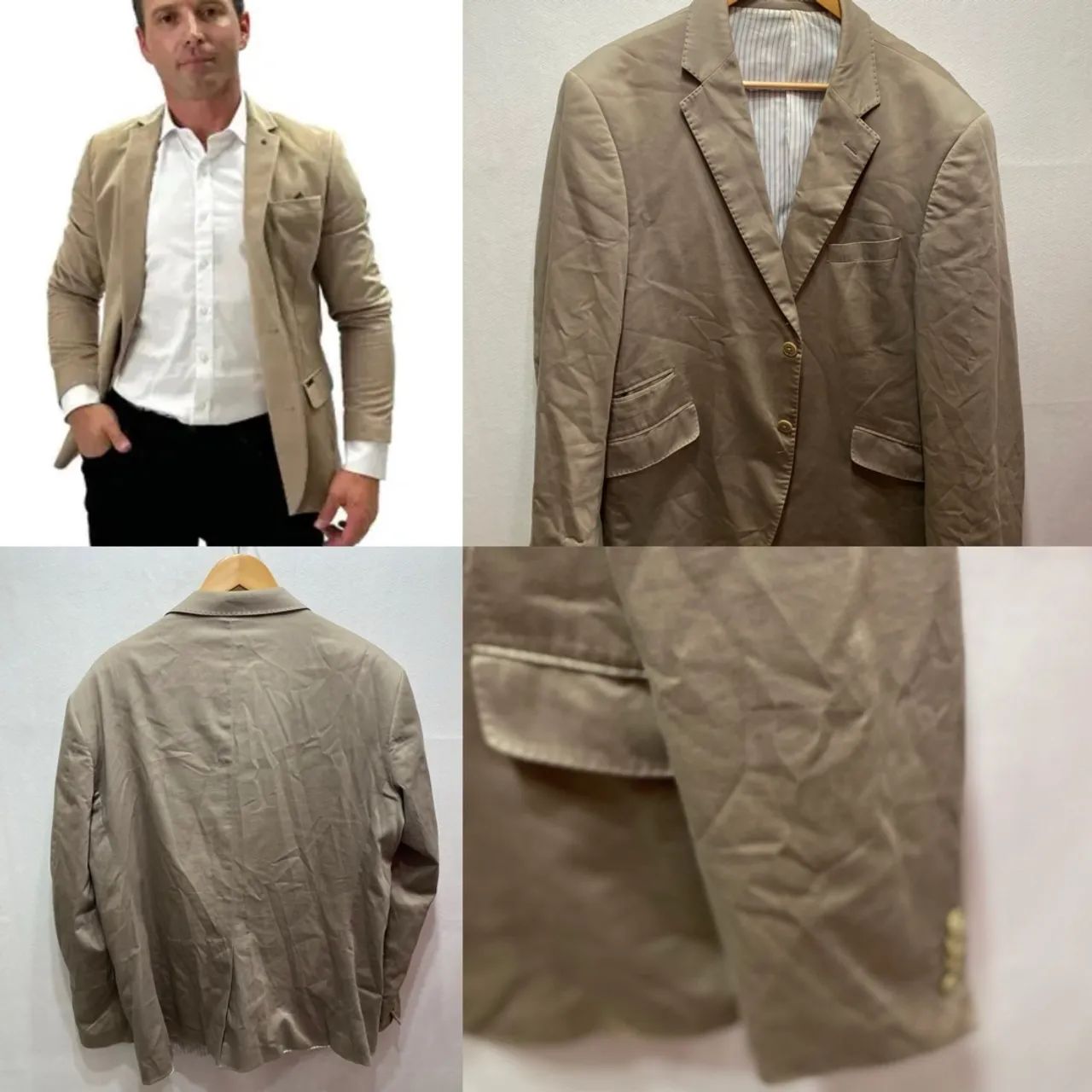 Blazer sarja,VR, marrom, elegante, tamanho 56